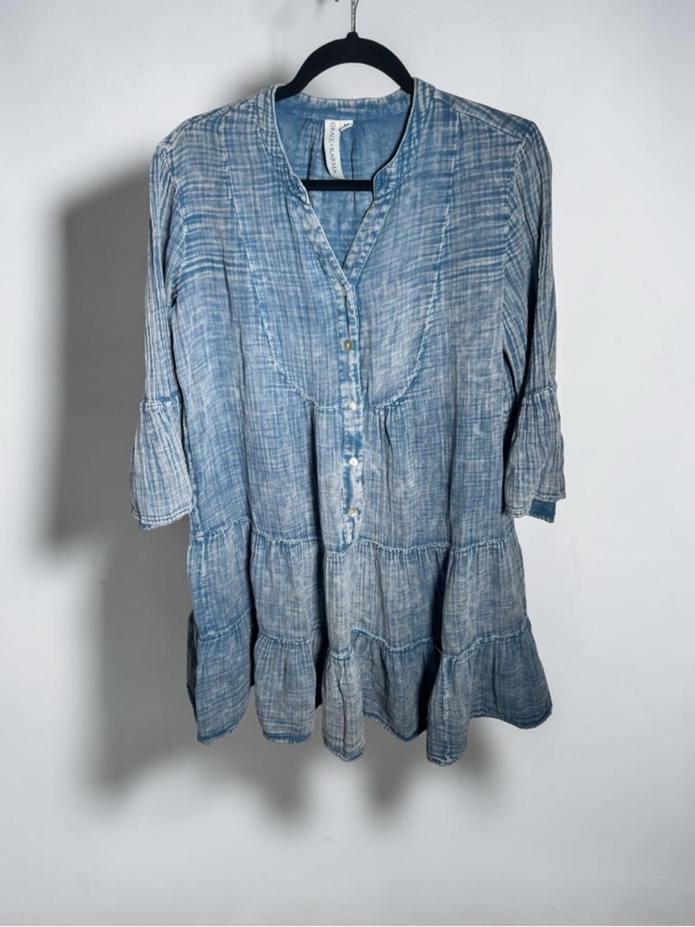 Grace + Karma NWOT Light Blue Tiered Mini Dress